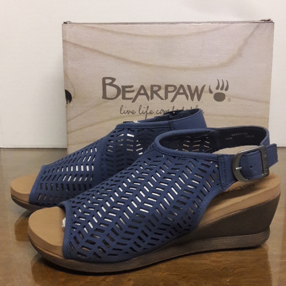 BearPaw Slate Blue Roxie wedge